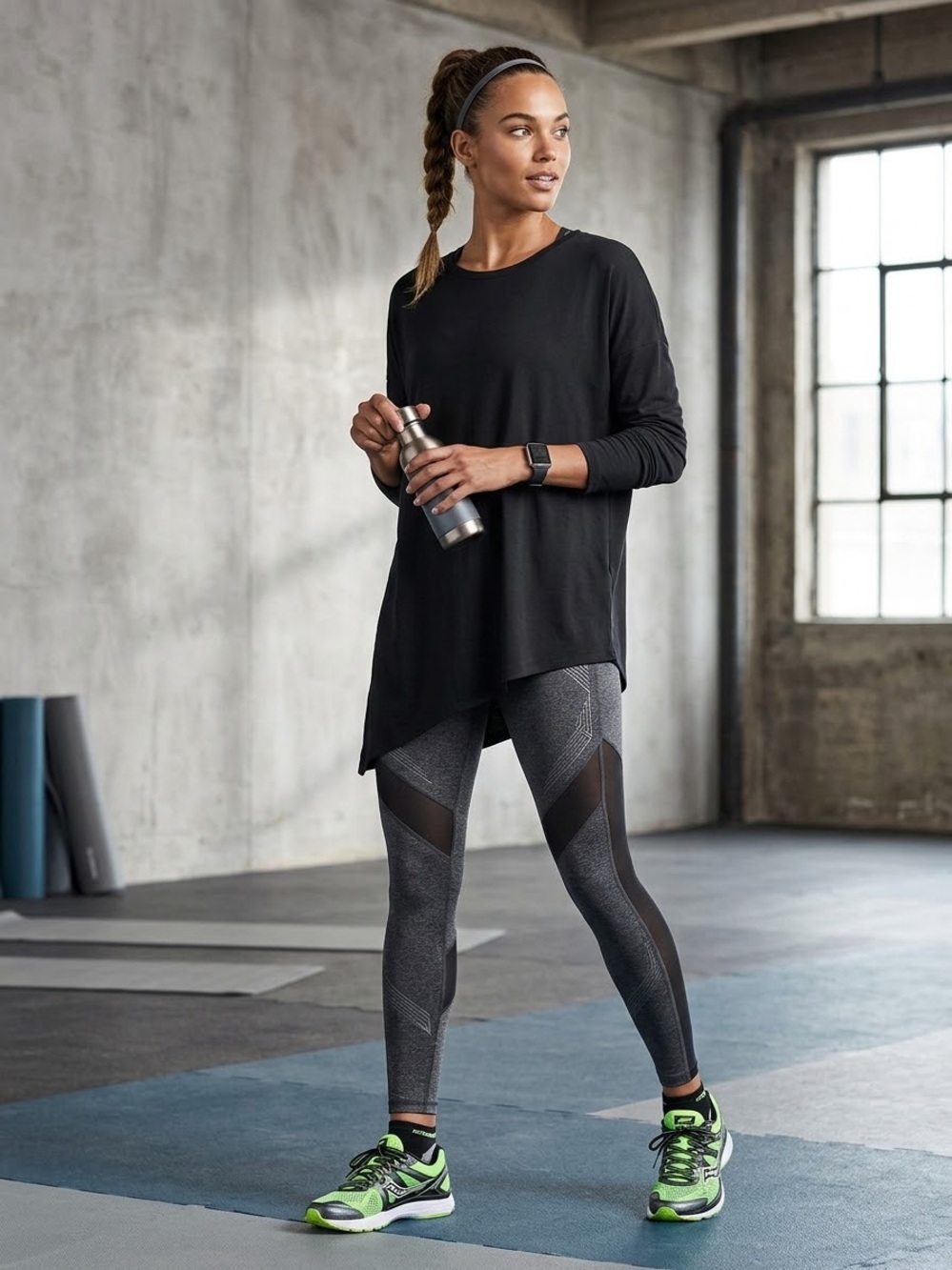 Lululemon To The Point Asymmetrical Black Long Sleeve Yoga Athletic Top XL